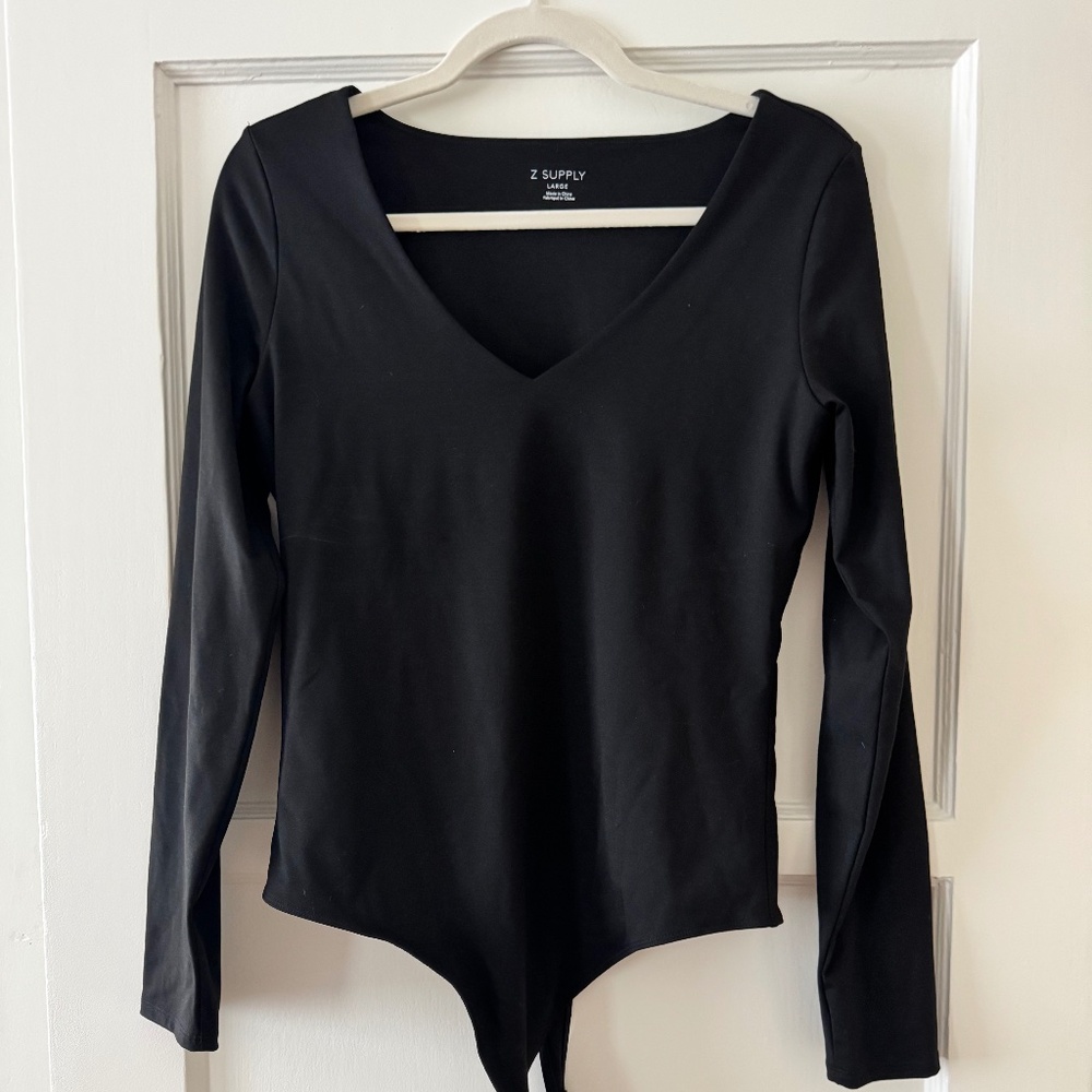 Z Supply Long-Sleeve Black Body Suit - Size L